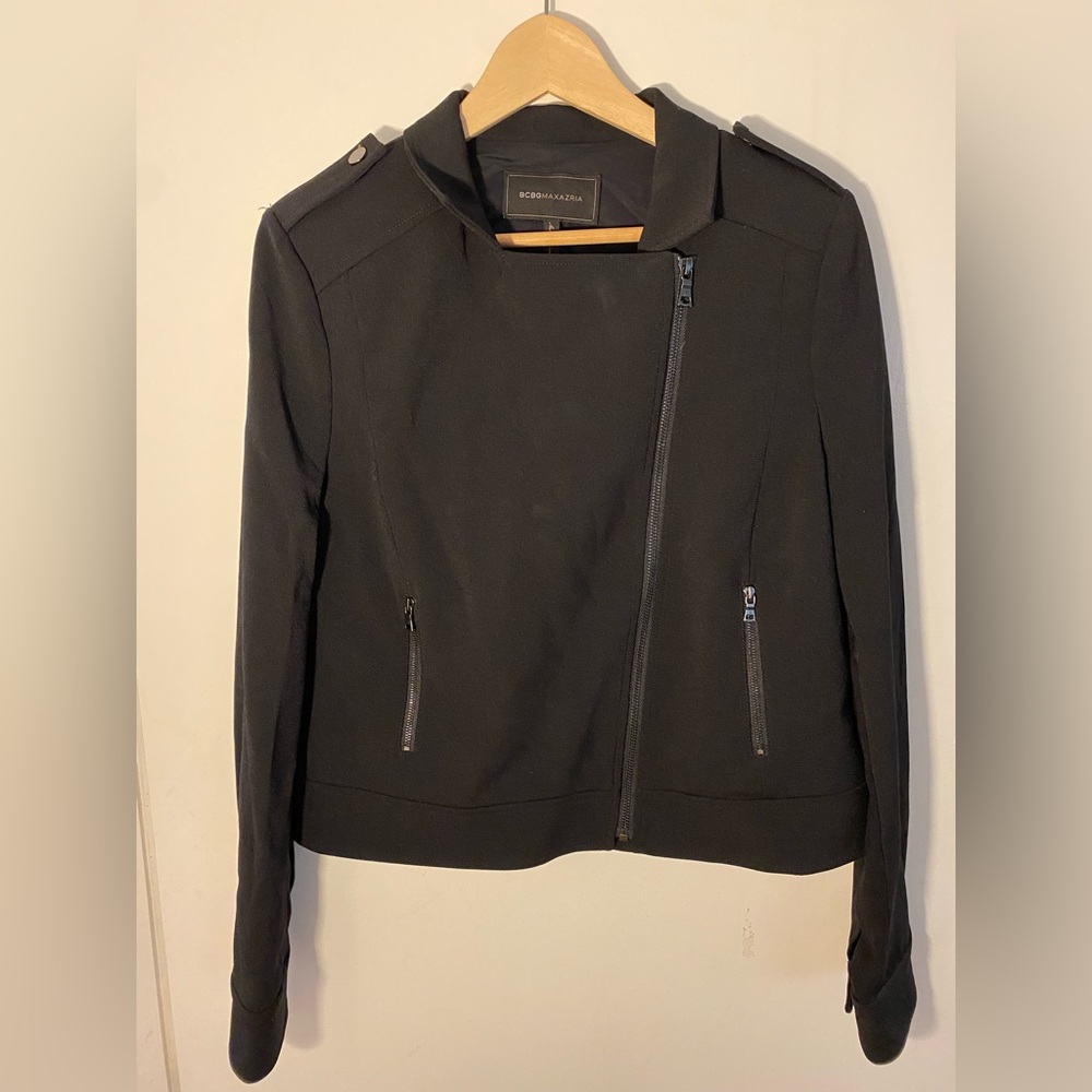 BCBGMaxazria Womens Large Black Zip Up Jacket